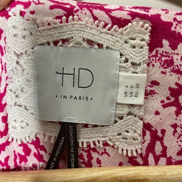 Anthropologie HD In Paris Pink and White Dress Size 0 - Picture 8 of 8